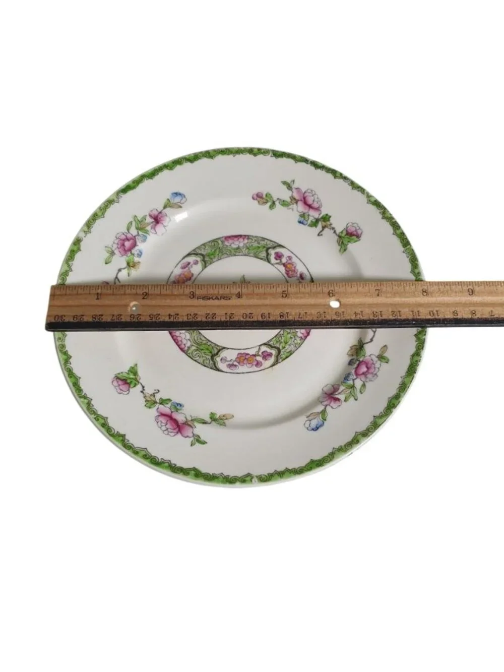 Anchor China Plate and Bowl Pink Green Floral Pattern Bone China England Vintage